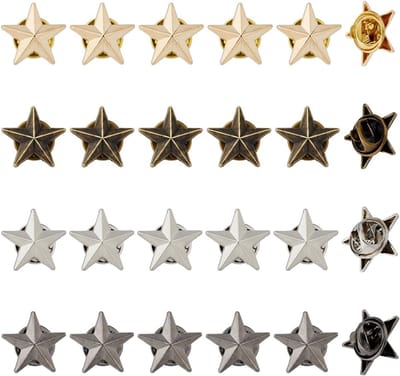 Ster reversspeld legering veteranendag broches ster 5 punten badge ster militair platina juli gedenkdag ster reversspelden voor kleding