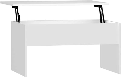 Sidetel Salontafel Hout Gesneden Wit 80x51 cm