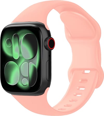 Siliconen Bandje Geschikt voor Apple Watch 1, 2, 3, 4, 5, 6, 7, 8, 9, 10, 11, SE - 42/44/45/46 mm Bandje Siliconen - Horloge Band Verstelbaar Polsband - Oud Roze