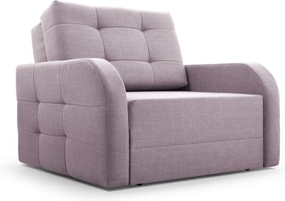 Fauteuil Met slaapfunctie Slaapbank Ban Porto 80 Fauteuil Slaapbank - Armstoel - Kinderbed - Compact en Comfortabel 101 cm - 1 zits - Lichtroze (BRAGI 91)