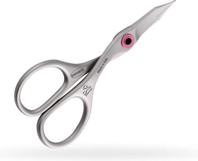 Premax Ring Lock Manicureschaartje gebogen - RVS - 9,5 cm - Roze