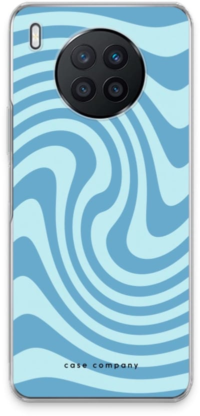 Case Company® - Hoesje geschikt voor Huawei Nova 8i hoesje - Swirl Blauw - Soft Cover Telefoonhoesje - Bescherming aan alle Kanten en Schermrand