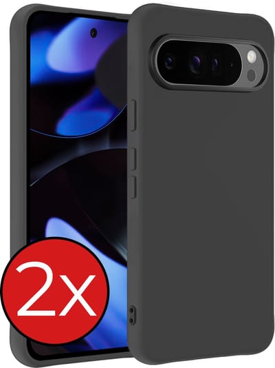 Hoesje - 2 Stuks - Geschikt voor Google Pixel 10 Pro - Sterk & Shockproof - Telefoonhoes - Back Cover - Case Siliconen - Telefoon Hoes - Zwart