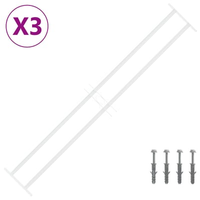 vidaXL - Beveiligingsrooster - voor - ramen - met - 2 - kruissteunen - 3 - st