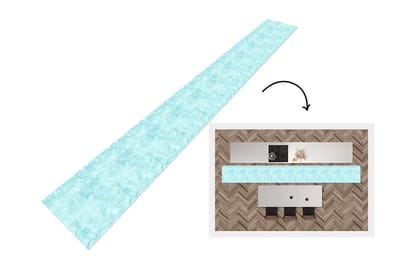 Keukenloper - Keukenmat - Waterverf - Patronen - Marmer - 400x50 cm - Keuken vloerkleed