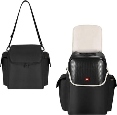 Draagbare Luidspreker Tas - Opbergkoffer Beschermhoes - Muziek Luisteren Buiten - Waterbestendig Oxford Materiaal - 30x28x33 cm - Zwart