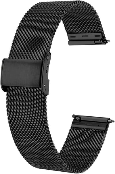 Stalen Mesh Horlogeband voor Smartwatch - Vervangende Armband met Snelle Bevestiging voor Dames en Heren in Zwart
