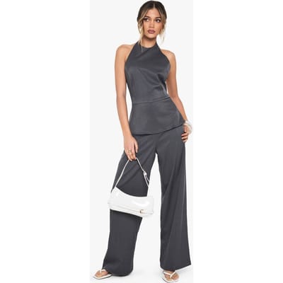 boohoo Dames Tailored High Neck Waistcoat Jumpsuit | Grijs | Maat: 38