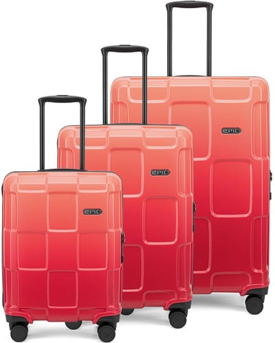 Epic Crate EX Wildlife 4 wielen Kofferset 3-delig - Harde bagage - TSA slot - redsunrise