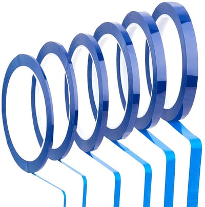 JHUBERS- Maskeringstape 6 Rollen - Vinyl Tape - Afplakband Schilderen - Fijne Lijn Tape - Fineline Maskeringstape - Voor Automotive Gebruik