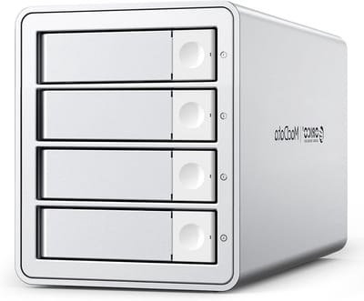 Externe behuizing voor 2.5/3.5 inch SATA HDD/SSD tot 4x 22TB, USB 3.0 dockingstation met RAID 0/1/3/5/10/PM ondersteuning
