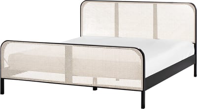GONFARON - Tweepersoonsbed - Zwart - 180 x 200 cm - Dennenhout