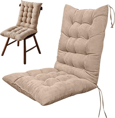 Stoelkussen Corduroy - Zitmat Rugsteun - Comfortabel Zitten - Geïntegreerd Ontwerp - 45x100 cm - Camel