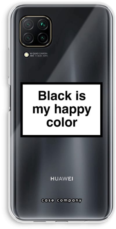 Case Company® - Hoesje geschikt voor Huawei P40 Lite hoesje - Black is my happy color - Soft Cover Telefoonhoesje - Bescherming aan alle Kanten en Schermrand
