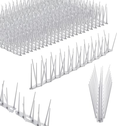 KADAX Vogelafweer van kunststof, duivenafweer, spikes, vogelbescherming voor balkon, raam, dak, tuin, vogelverschrikker ter afweer van vogels, duivenbescherming (wit, 24 stuks)