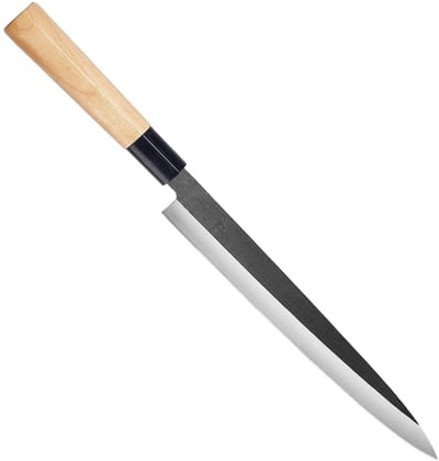 Dailygoods - MITSUMOTO SAKARI 26 cm Sashimi Keukenmes, Yanagiba Mes van Tungsten Alloy, Hand Gesmeed Professioneel Japans Sushi Mes (Fraxinus Mandshurica Handvat en Geschenkverpakking)