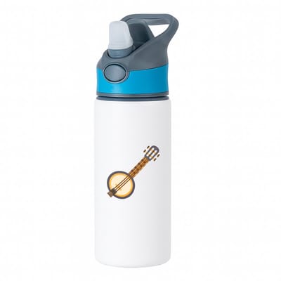 Hacebo® - Banjo waterfles met rietje blauw - Muziek - Muzikanten - Instrument - snaarinstrument - gitaar - water fles - 650ML