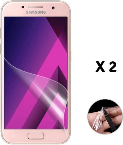 Screenprotector voor Samsung Galaxy A3 2017 - 2 stuks Beschermende kunststoffen transparante plastic schermfolie