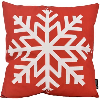 Gek op kussens! Sierkussen red snowflake | 45 x 45 cm | katoen/polyester