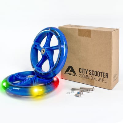 Apollo City Scooter 200mm Vervangende LED wielenset - Pro Wheels met ABEC 7 kogellagers, vervangende wielen voor step passend voor City-Scooter
