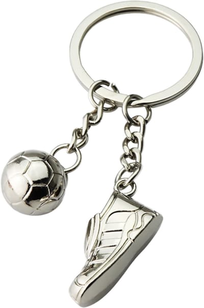 Voetbal sleutelhanger - Voetbalschoen - Voetbalfan - Sportliefhebber - Sleutelaccessoire - Football/soccer keychain - Cadeau - RVS - Jonyx