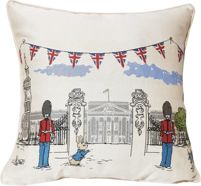 Kussenhoes - Luxe gobelinstof - Peter Rabbit - Pieter Konijn - Victorian - Engelse vlag - 45x45 cm