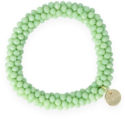Lajetti - Armband Dames Haarelastiek Mintgroen - Glaskralen Beaded Bracelet - Handgemaakt