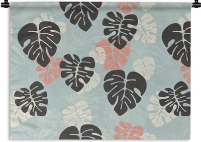 Wandkleed - Wanddoek - Bladeren - Monstera - Hawaii - Patronen - 60x45 cm - Wandtapijt