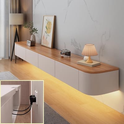 Modern TV-Lowboard – Zwart Hangend & Staand – Compacte TV-Commode 150 x 30 x 30 cm – Push-to-Open Kleppen – Multifunctionele TV-Kast voor Woonkamer, Moderne Wandmeubel, Frame Collectie Depauwwonen ...