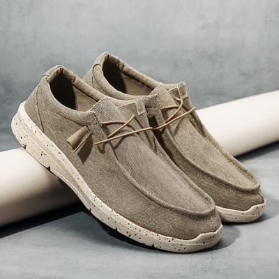Lente Zomer Comfortabele Casual Schoenen Heren Canvas Schoenen Voor Heren Comfort Schoenen Mode Platte Loafers Schoen 45 kaki