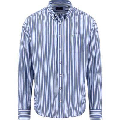 Fynch-Hatton Overhemd Colorful Poplin Stripe Harbor Blue / male
