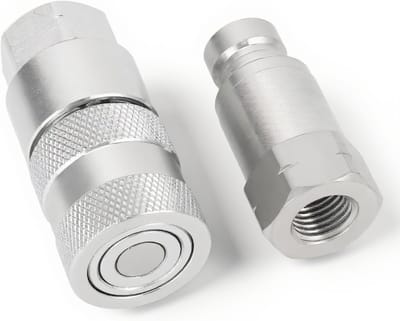 1/4'' Platte Gezicht Hydraulische Snelkoppeling, Skid Steer Hydraulische Koppelingen met Stofkap, 1/4'' NPT Draad Hydraulische Slang Koppeling voor Efficiënt Gebruik en Betrouwbaarheid