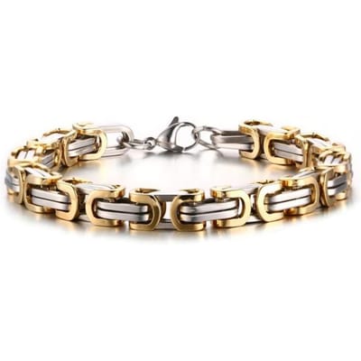Hnsp 8 mm roestvrijstalen handketting voor herenarmband motorfiets fietsen rock mannelijke sieraden 23cm goud