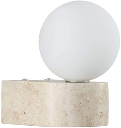 Kosilum - Oriane - Wandlamp - Beige et blanc - Steen en glas