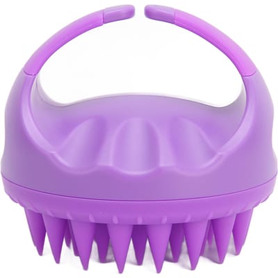 Massager Shampoo Borstel Nat Droog Haar Zacht Siliconen Hoofd Hoofdhuid Exfoliator voor Vrouwen Mannen Paars paars