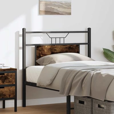 vidaXL - Vervangend - hoofdbord - 75 - cm - en - staal - gerookt - eikenkleurig