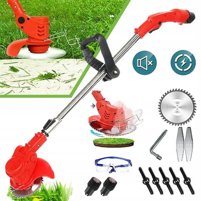 Grastrimmer Met Accu En Oplader 12V Bosmaaier Met Telescopische Stang 90° Draaibare Trimmerkop Voor Het Trimmen Van Tuingazonstruiken