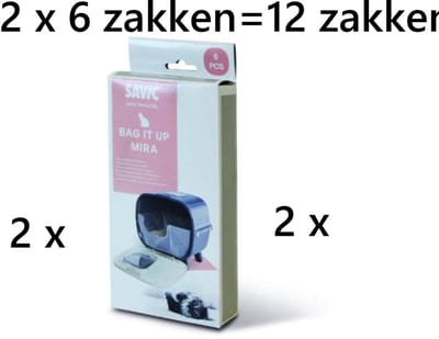 Savic kattenbakzakken 6 st bag it up voor MIRA 51.5 x 41 x 21 cm - *** 2 X*** = 12 zakken
