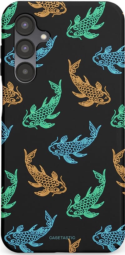 Casetastic hoesje geschikt voor Samsung Galaxy A16 - Dubbellaagse bescherming - Neon Koi - Fashion Case - Zwart Petrol Donkergroen Bruin