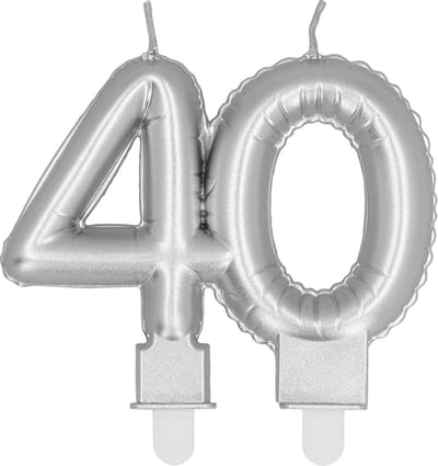 Boland - Kaarsje '40' zilver 40 Zilver - Geen thema - Verjaardag - Jubileum