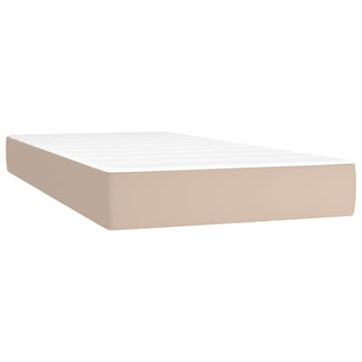 vidaXL - Pocketveringmatras - medium - 100x200x20 - cm - kunstleer - cappuccinokleurig