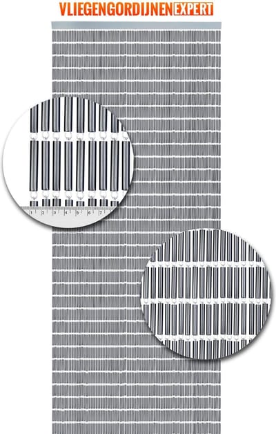 Vliegengordijnenexpert Hulzen - Vliegengordijn - 90x210 cm - Zilver/Grijs