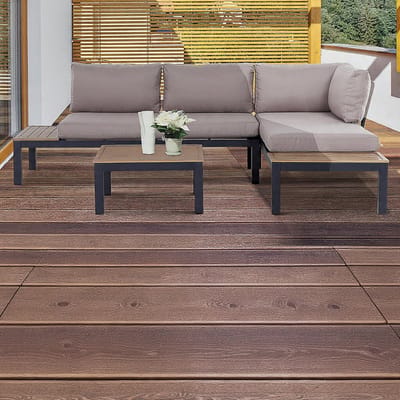 Tuinmeubelset 3-delig Aluminium Loungeset met Chaise Lounge 164x74x69 cm met Kussen en Bijzettafel Weerbestendige Balkonset – Urbanhome