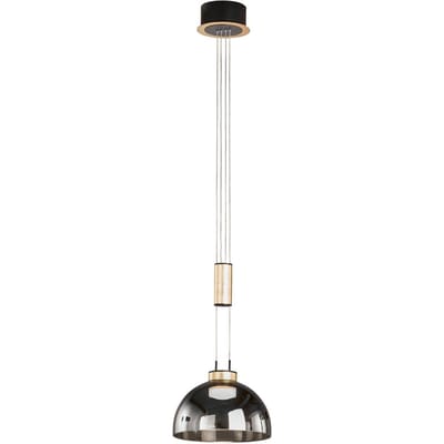 FISCHER & HONSEL Hanglamp Avignon 1-lamp rookglas/zwart/goud