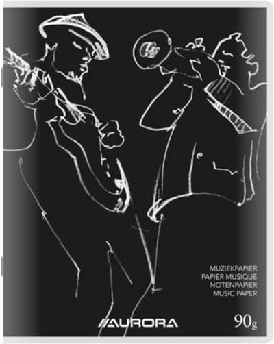 Aurora muziekschrift - Notenbalk - A5 - 165x210mm - 80gr - 40 bladzijden