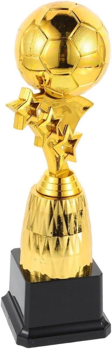 Voetbal Trofee - Voetbal Award Beker - Sportevenementen Prijsuitreiking - Gedetailleerd Plastic Ontwerp - 25 cm Hoog - Goud