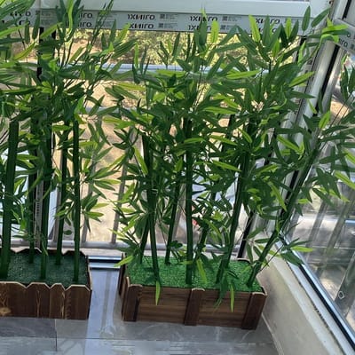 Kunstmatige Bamboe - Privacy Hek - Decoratie Buiten - Onderhoudsvrij - 1 meter hoog - Groen