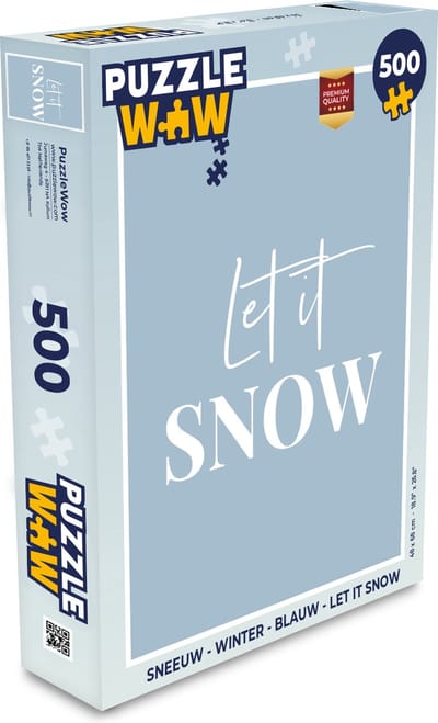 Puzzel Sneeuw - Winter - Blauw - Let it snow - Legpuzzel - Puzzel 500 stukjes