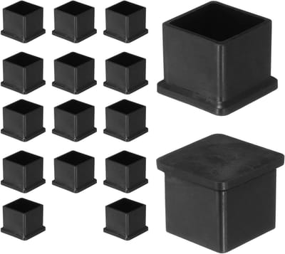 Vierkante stoeldopjes - Meubelbeschermers - Vloer beschermen - Antislip ontwerp - 22 x 22 mm - Zwart