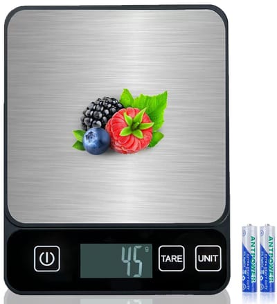 Digitale Keukenweegschaal 10 kg – Hoogprecisie Elektronische Weegschaal met LCD-display en Tarrafunctie – RVS Professionele Keukenweegschaal met 6 Meeteenheden